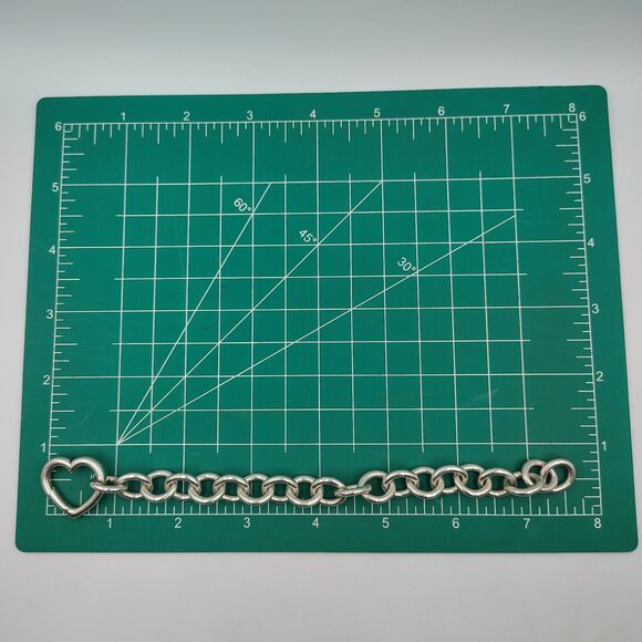 Tiffany & Co. Sterling Silver 925 Heart Clasp Bracelet 7.5" - Picture 13 of 14